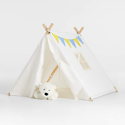Ivory Collapsible Canvas Kids Play Tent + Reviews | Crate & Kids