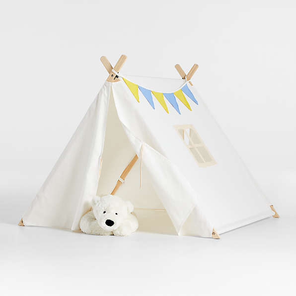 Kids Teepee Tent Black and White Stripe Children Play House for Indoor & Garden 