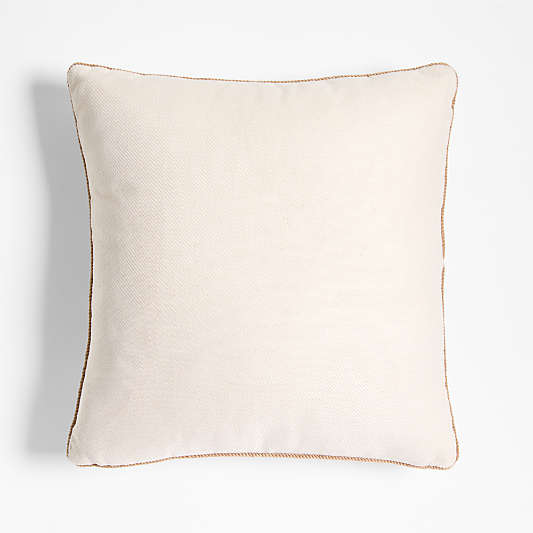 Collins Twill Weave 20"x20" Cream Outdoor Throw Pillow by Jake Arnold