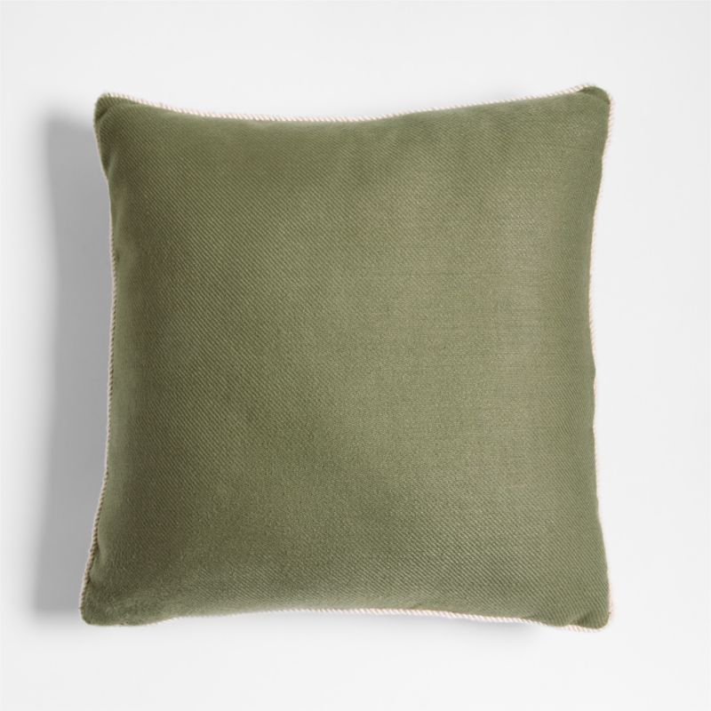 Viewing product image Collins Twill Weave 20"x20" Dark Parsnip Green Outdoor Throw Pillow by Jake Arnold - image 1 of 6