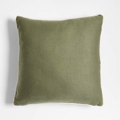 Collins Twill Weave 20"x20" Dark Parsnip Green Outdoor Throw Pillow by Jake Arnold