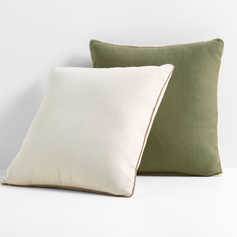 Collins Twill Weave 20"x20" Dark Parsnip Green Outdoor Throw Pillow by Jake Arnold