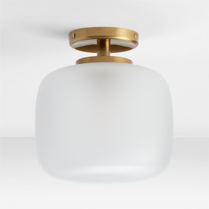 Colombe Burnished Brass and Glass Flush Mount Light + Reviews