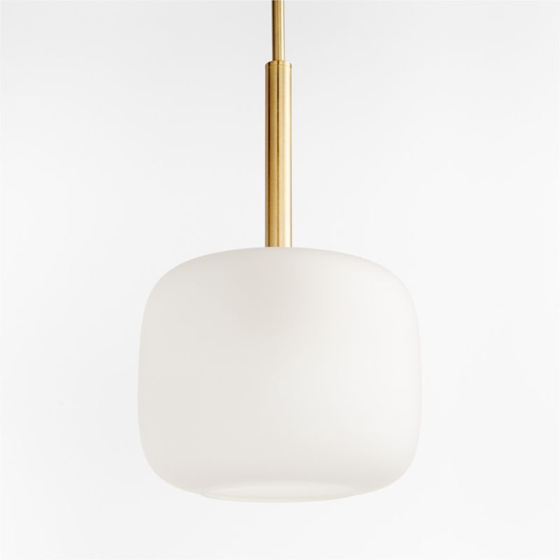 Colombe Burnished Brass and Glass Pendant Light