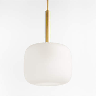 Colombe Burnished Brass and Glass Pendant Light