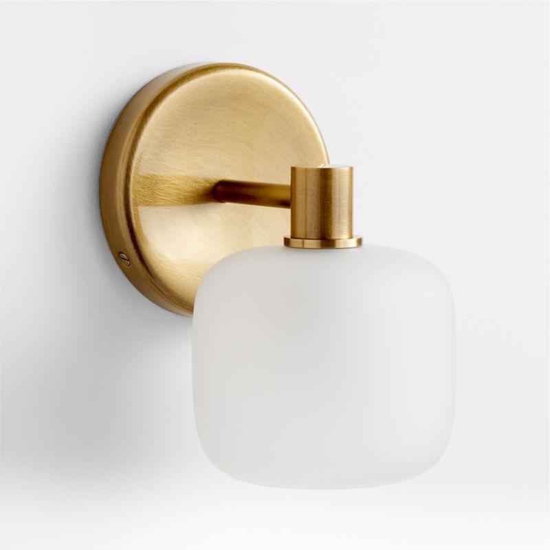 Colombe Burnished Brass and Glass Single Light Wall Sconce
