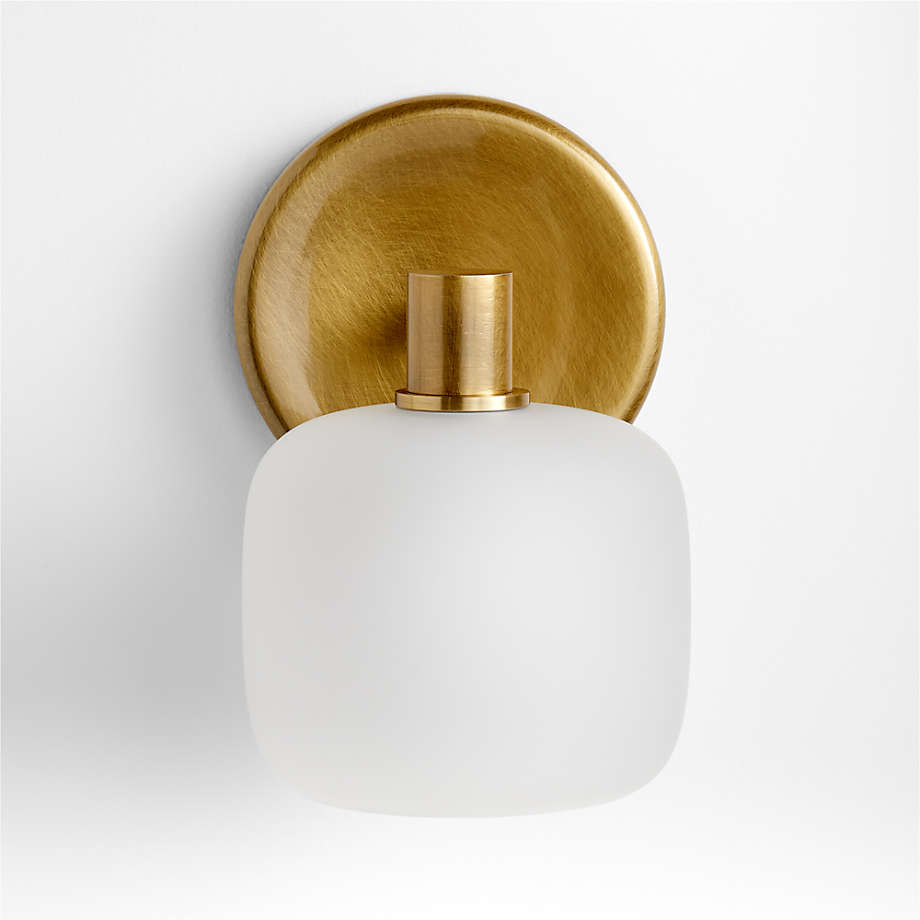 Colombe Burnished Brass and Glass Single Light Wall Sconce + Reviews