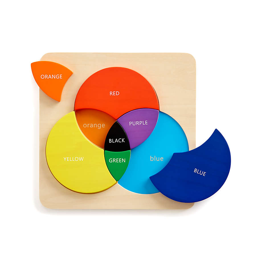 Wooden color wheel puzzle top