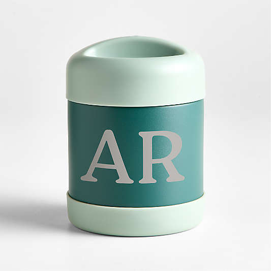 Green Colorblock Insulated Stainless Steel Vacuum Kids Food Thermos