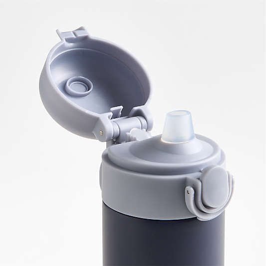 Blue Colorblock Insulated Stainless Steel Kids Water Bottle with Straw