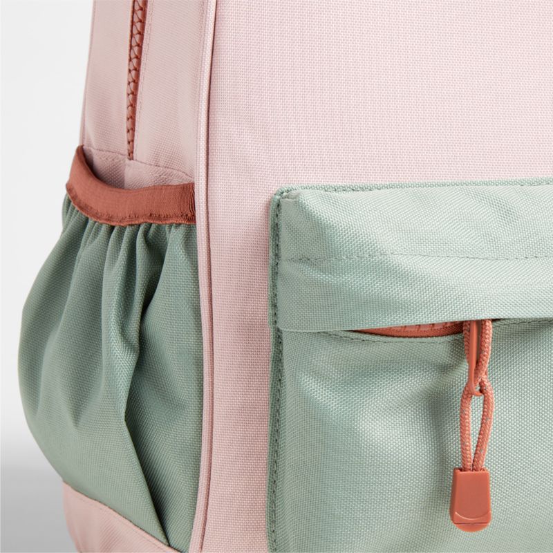 Colorblock Pink and Mint Green Small Kids Backpack with Side Pockets - image 10 of 16