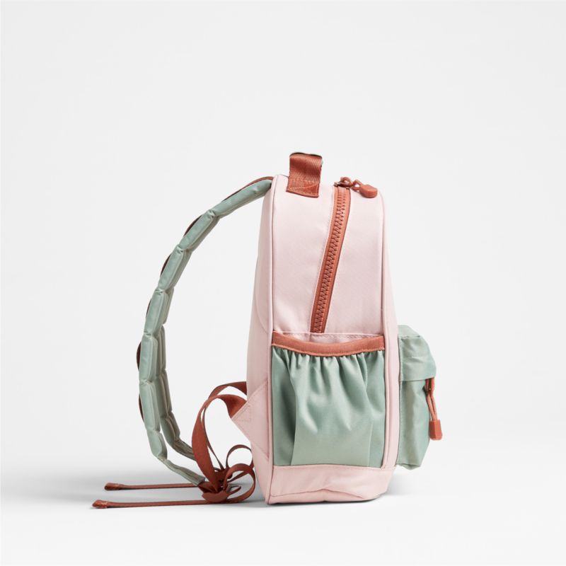 Colorblock Pink and Mint Green Small Kids Backpack with Side Pockets - image 8 of 16