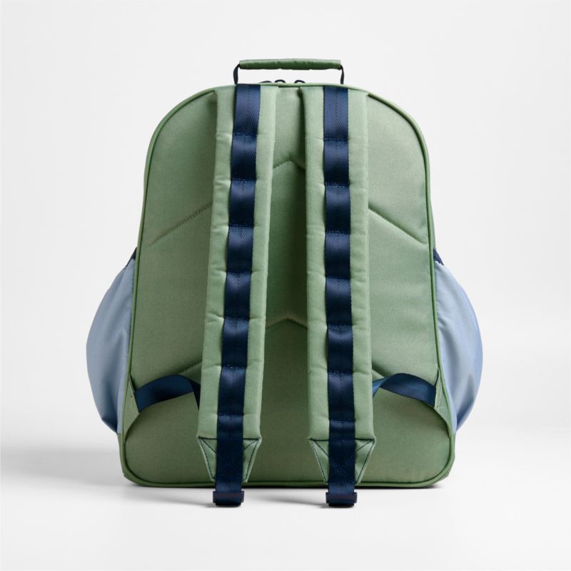 Colorblock Green and Blue Large Kids Backpack with Side Pockets - image 9 of 16