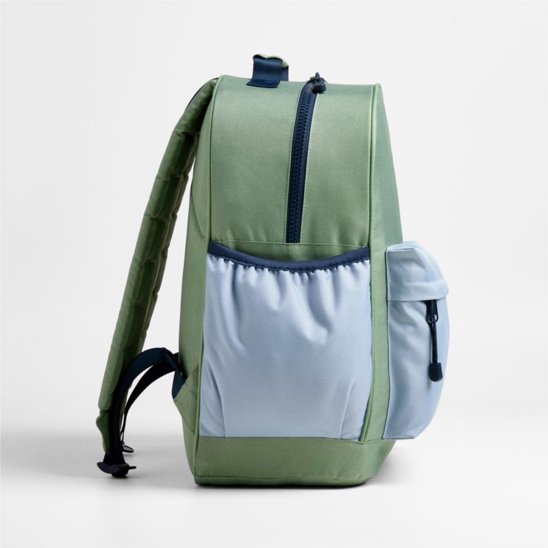 Colorblock Green and Blue Large Kids Backpack with Side Pockets - image 8 of 16