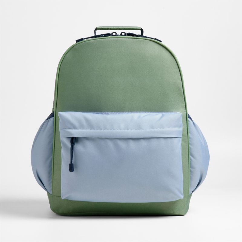 Colorblock Green and Blue Large Kids Backpack with Side Pockets - image 7 of 16