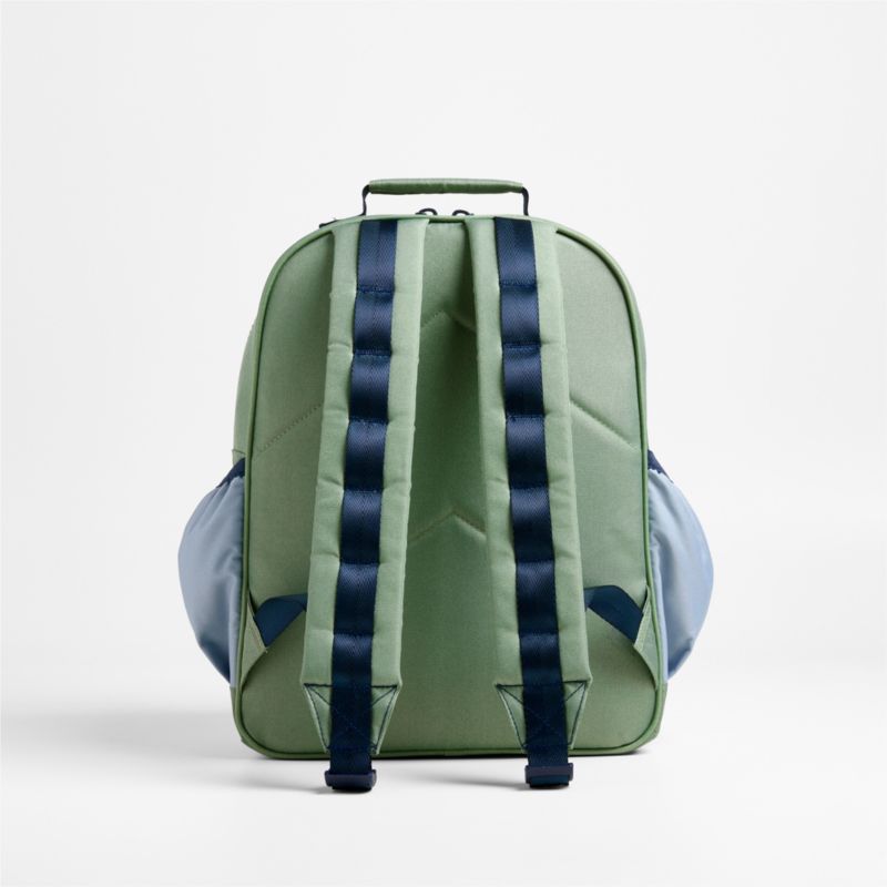 Colorblock Green and Blue Medium Kids Backpack with Side Pockets - image 6 of 14