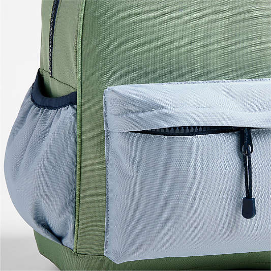 Green and Blue Colorblock Kids Backpack Bundle