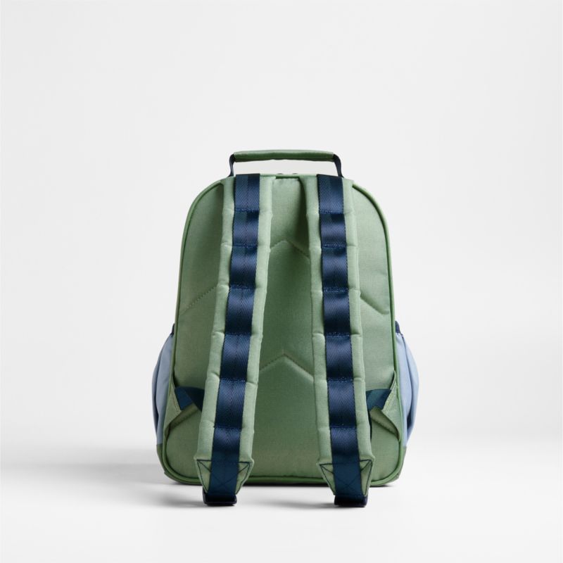 Colorblock Green and Blue Small Kids Backpack with Side Pockets - image 7 of 14