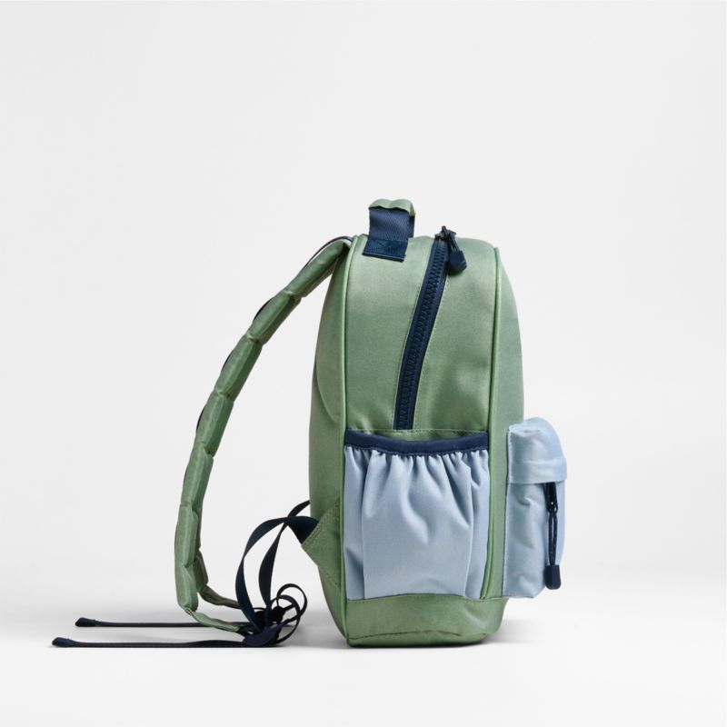 Colorblock Green and Blue Small Kids Backpack with Side Pockets - image 6 of 14