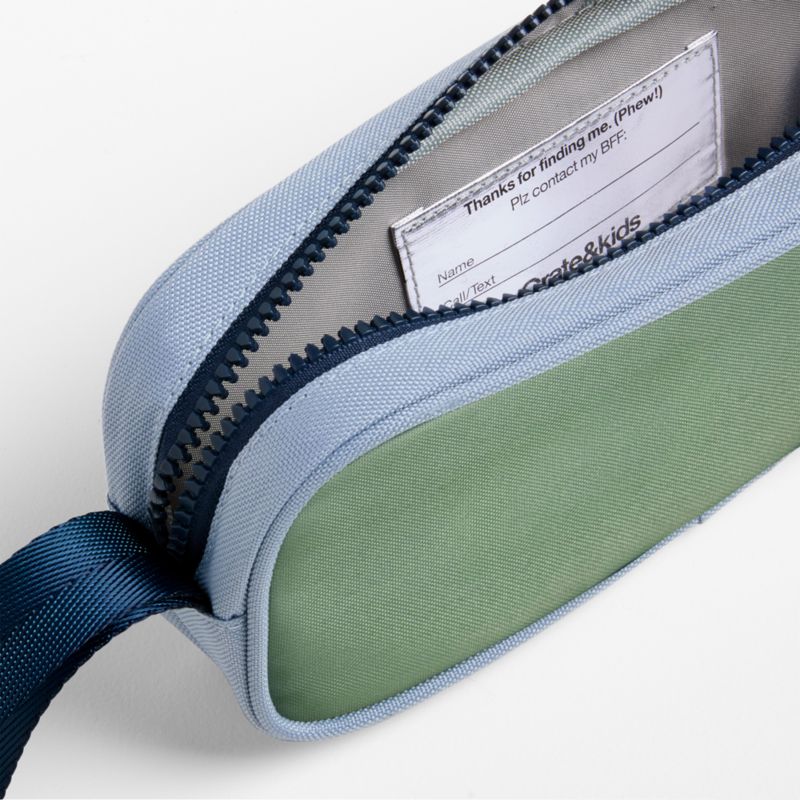 Colorblock Green and Blue Soft Kids Pencil Case