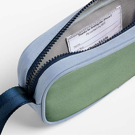 Dreamer Colorblock Green and Blue Soft Kids Pencil Case