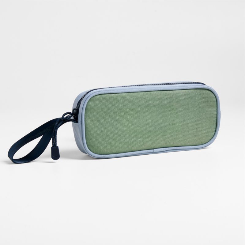 Colorblock Green and Blue Soft Kids Pencil Case