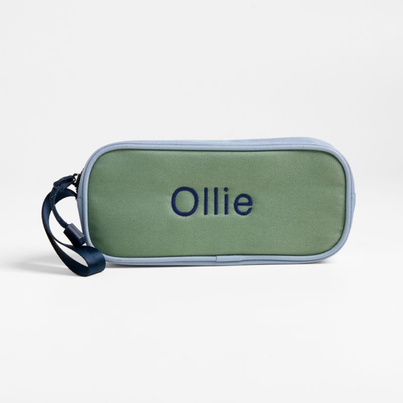 Colorblock Green and Blue Soft Kids Pencil Case