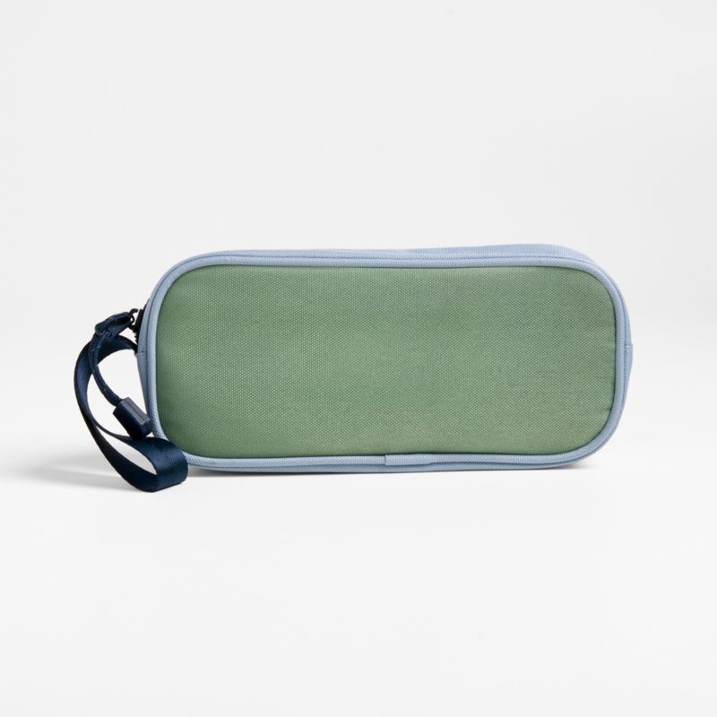 Colorblock Green and Blue Soft Kids Pencil Case
