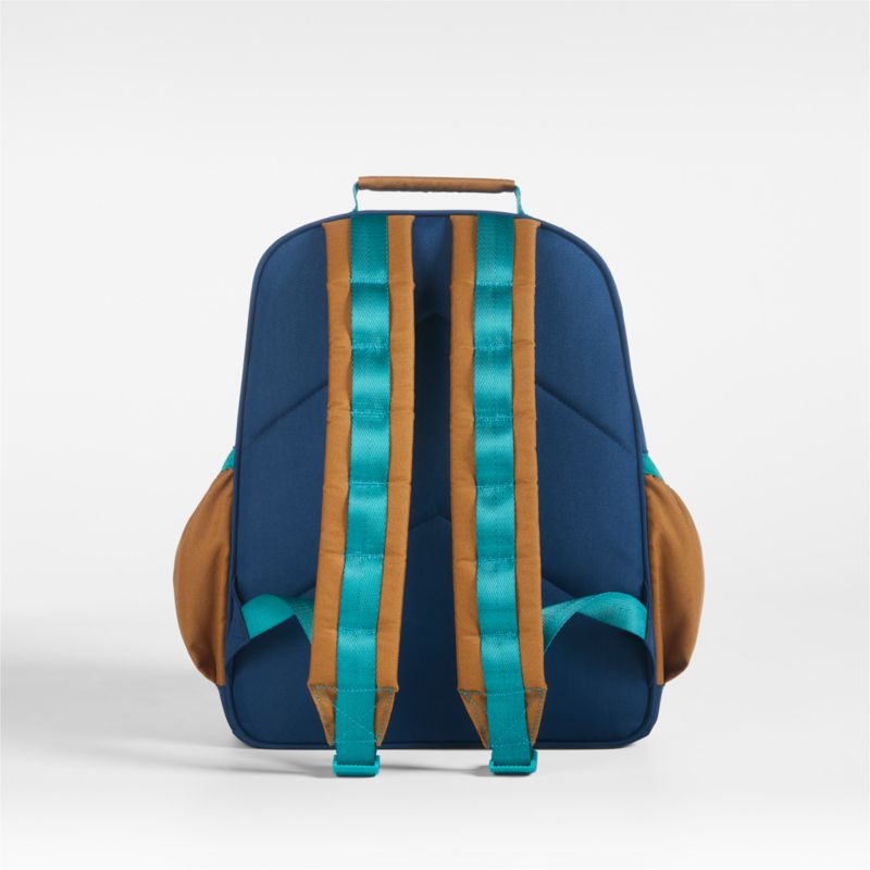 Colorblock Navy and Ochre Medium Kids Backpack with Side Pockets - image 7 of 18