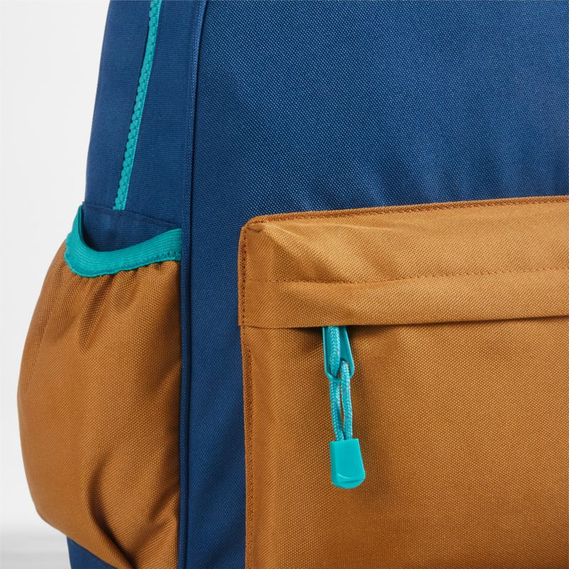 Colorblock Navy and Ochre Medium Kids Backpack with Side Pockets - image 8 of 18