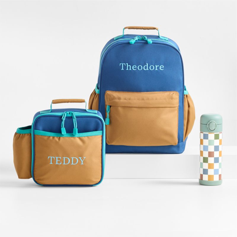 Colorblock Navy and Ochre Kids Backpack Bundle - image 0 of 12