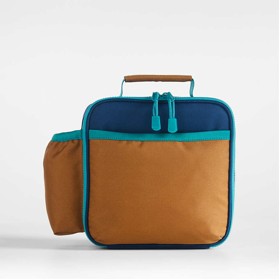 Colorblock Navy and Ochre Soft Insulated Kids Lunch Box