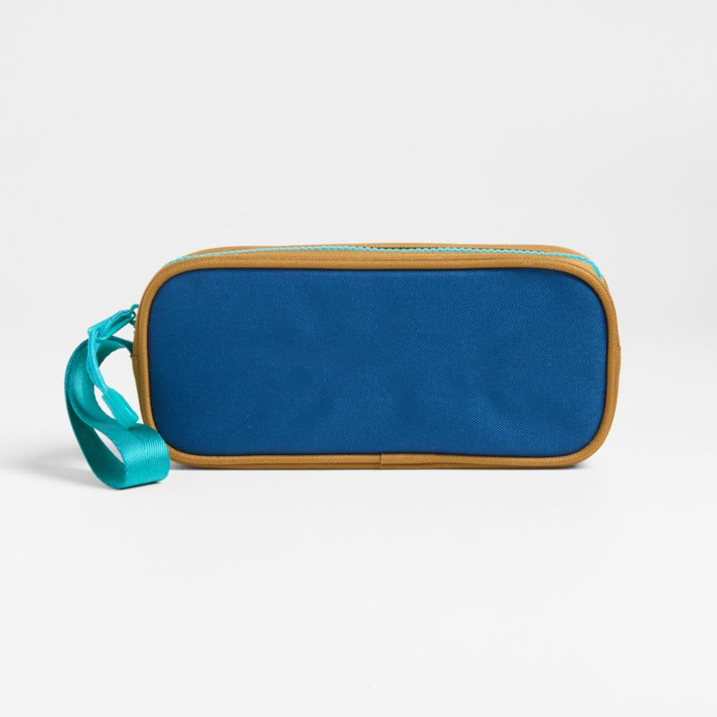 Colorblock Navy and Ochre Soft Kids Pencil Case