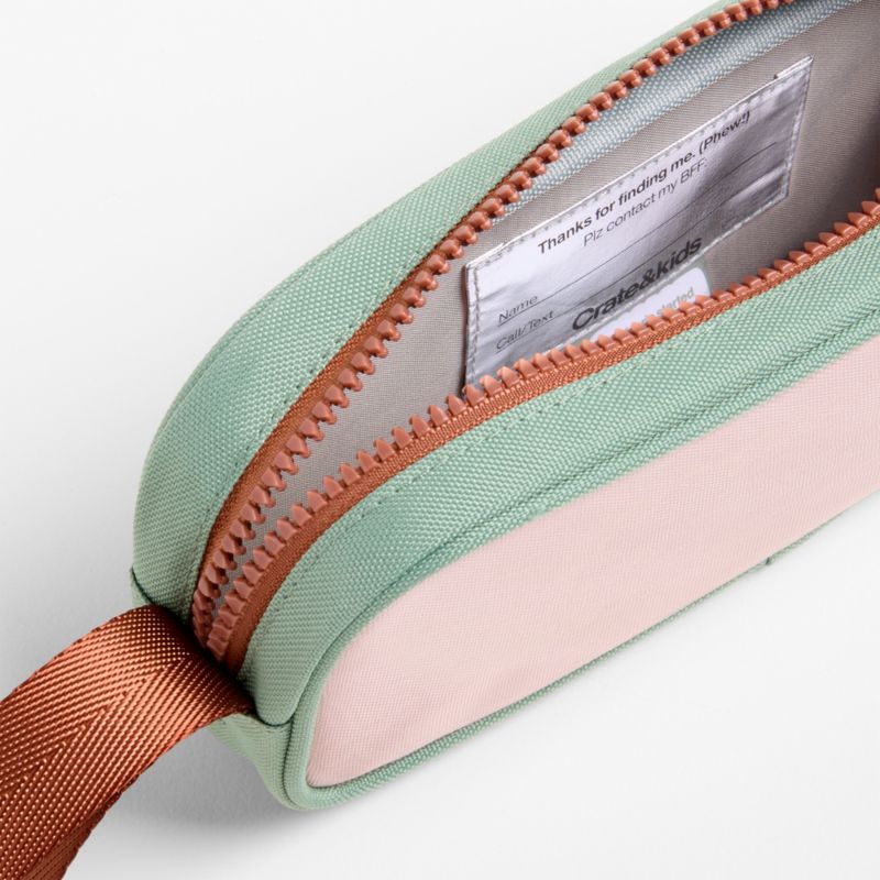 Colorblock Pink and Mint Green Soft Kids Pencil Case