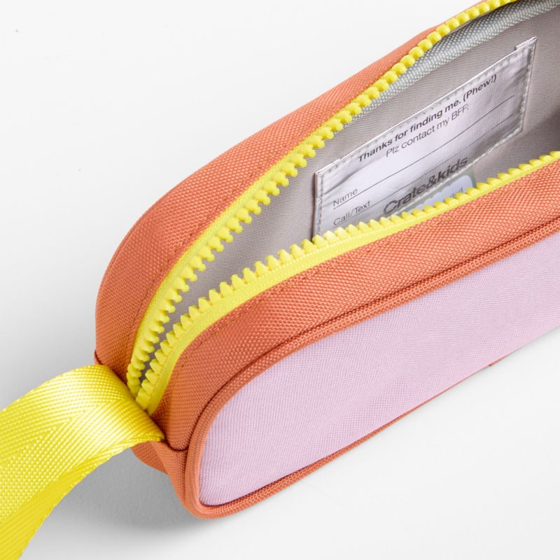 Colorblock Purple and Orange Soft Kids Pencil Case