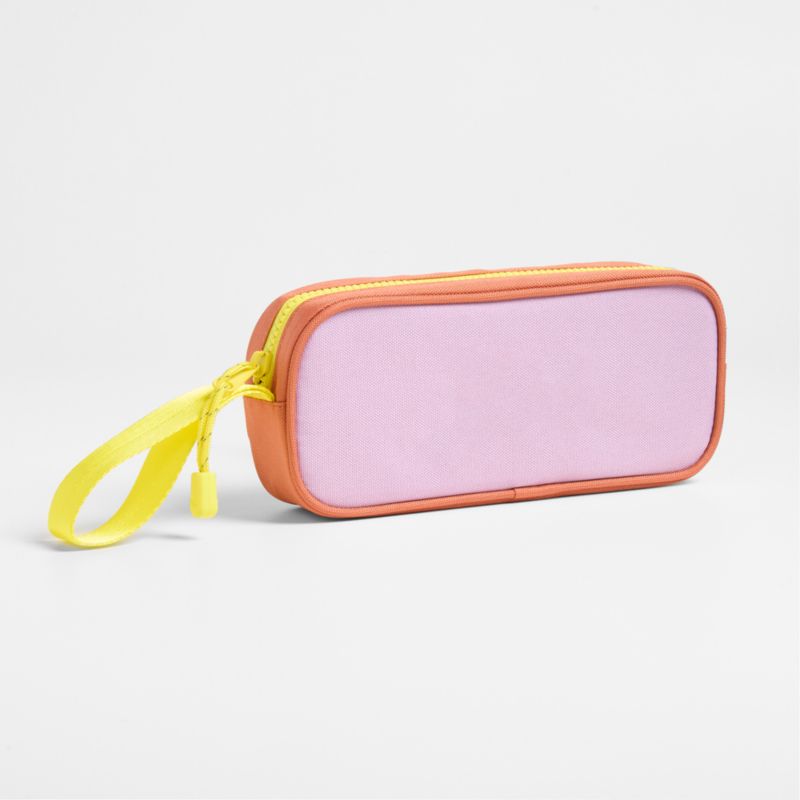 Colorblock Purple and Orange Soft Kids Pencil Case