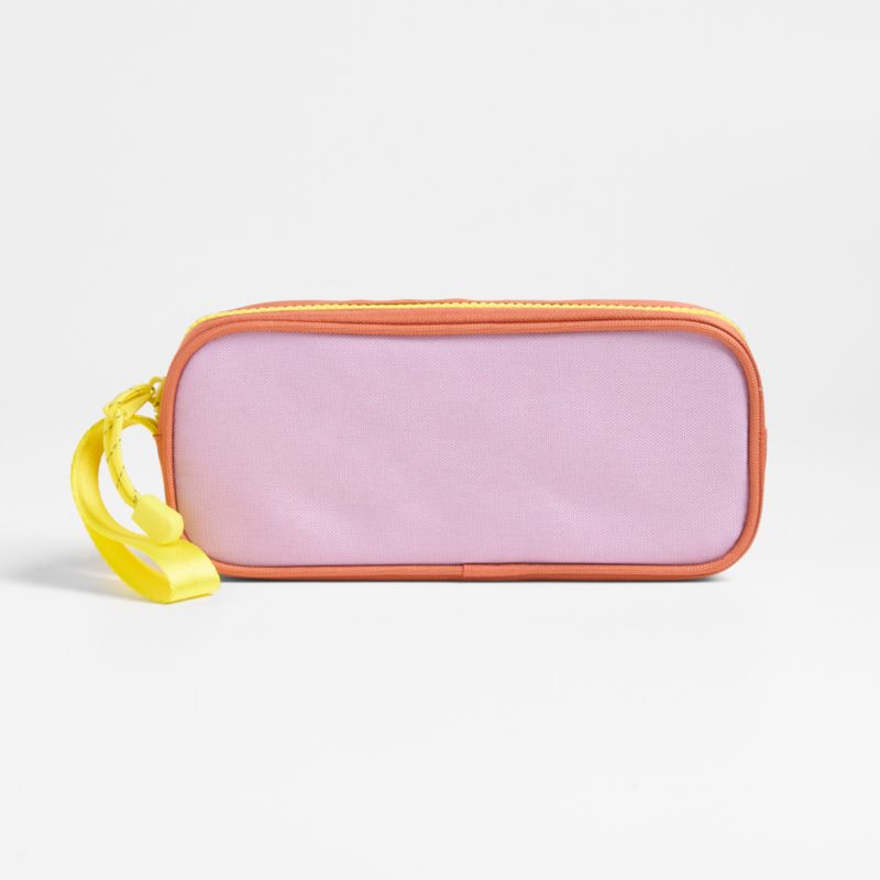 Colorblock Purple and Orange Soft Kids Pencil Case