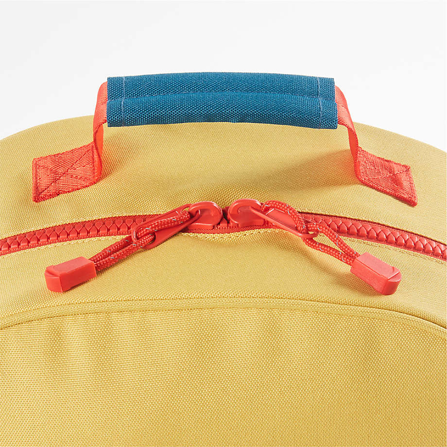 Colorblock Navy and Ochre Medium Kids Backpack with Side Pockets