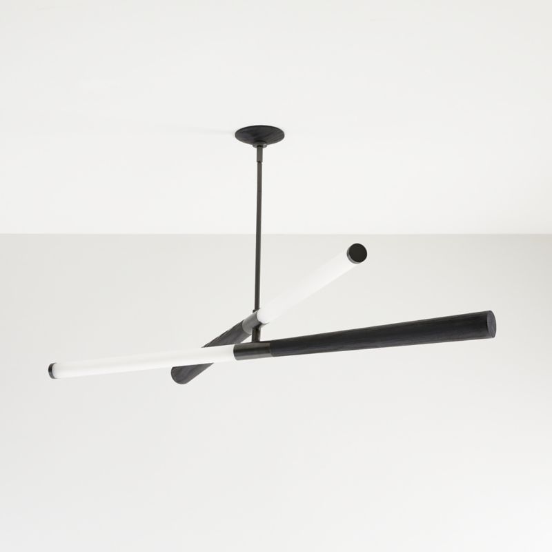 Colt Linear LED Wood Black Chandelier Light - image 4 of 6