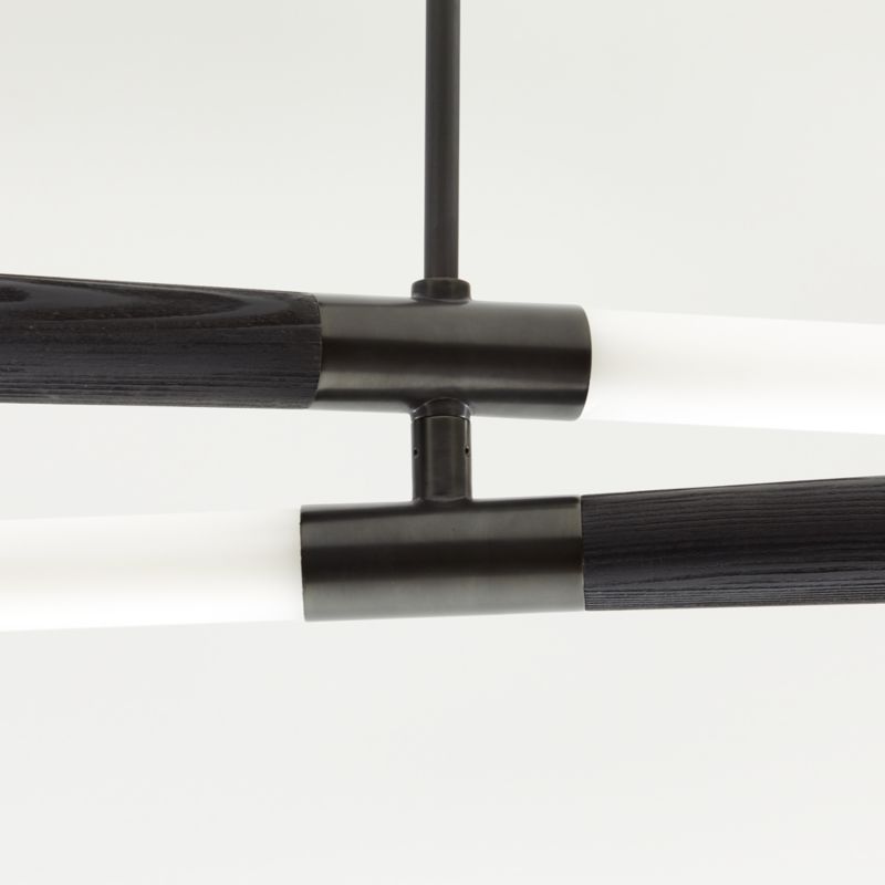 Colt Linear LED Wood Black Chandelier Light - image 3 of 6