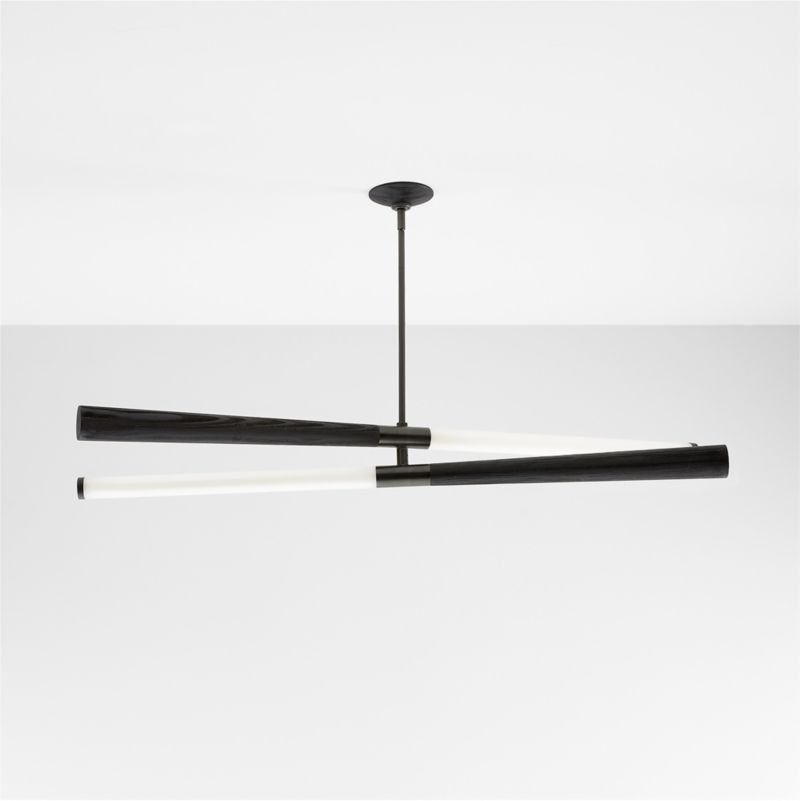 Colt Linear LED Wood Black Chandelier Light - image 2 of 6