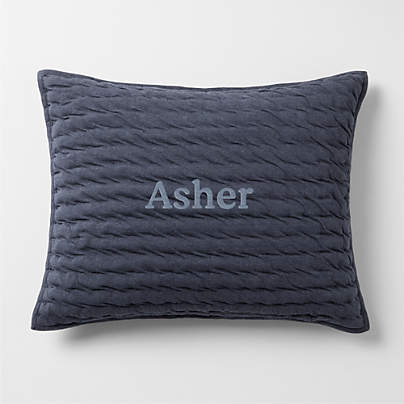 Comfy Tee Deep Indigo Matelasse Organic Cotton Jersey Kids Pillow Sham