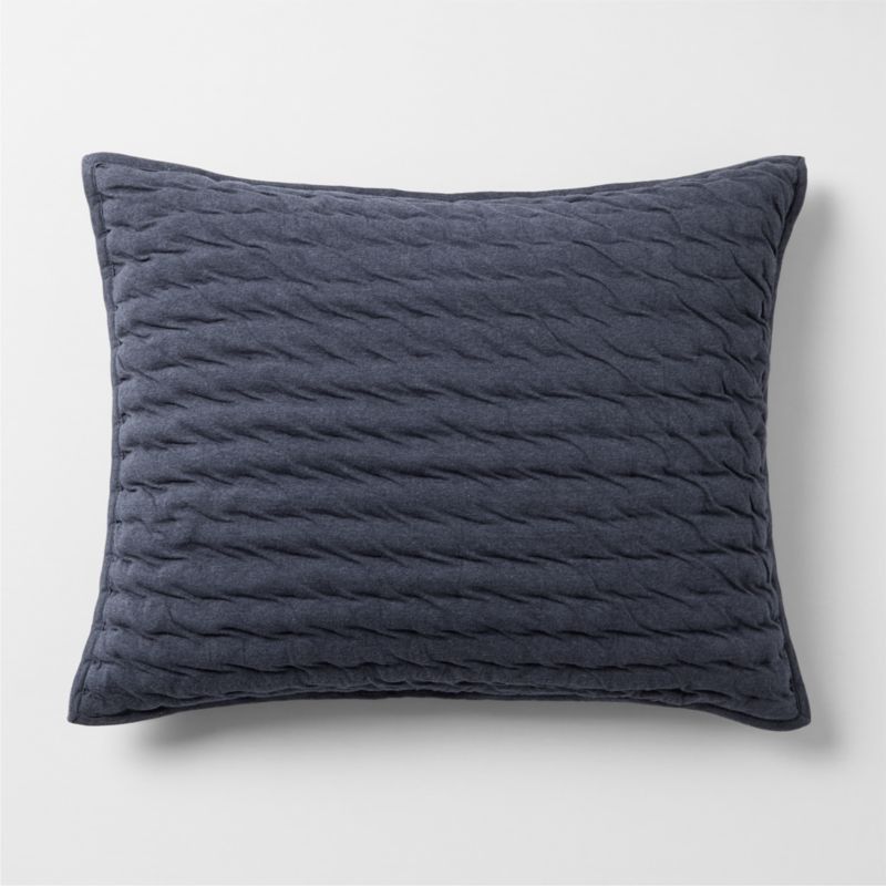 Comfy Tee Deep Indigo Matelasse Organic Cotton Jersey Kids Pillow Sham - image 2 of 4