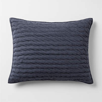 Comfy Tee Deep Indigo Matelasse Organic Cotton Jersey Kids Pillow Sham