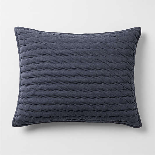 Comfy Tee Deep Indigo Matelasse Organic Cotton Jersey Kids Pillow Sham