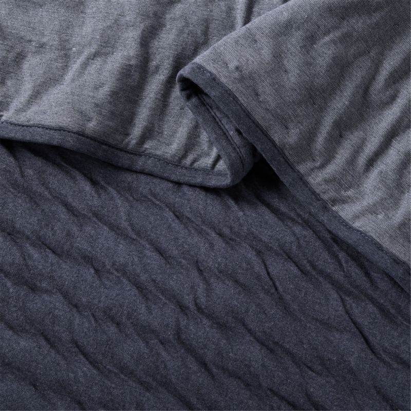 Comfy Tee Deep Indigo Matelasse Organic Cotton Jersey Kids Full/Queen Quilt - image 4 of 6