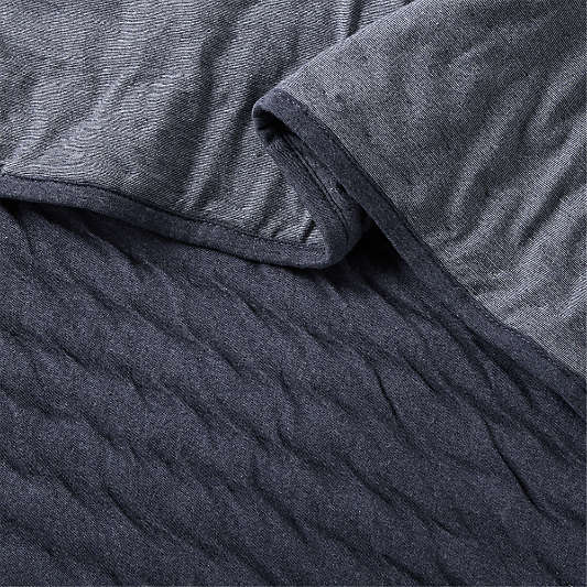 Comfy Tee Deep Indigo Matelasse Organic Cotton Jersey Kids Twin Quilt