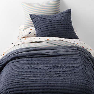 Comfy Tee Deep Indigo Matelasse Organic Cotton Jersey Kids Quilt