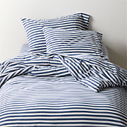 Comfy Tee Organic Cotton Jersey Green Stripe Twin XL Duvet Cover