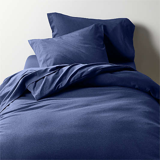 Comfy Tee Organic Cotton Jersey Navy Twin XL Duvet Cover